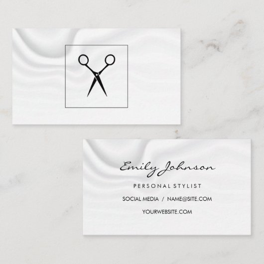 ヘアスタイリストシアーズ | シルクドレープの背景 名刺 (正面/裏面)