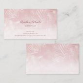 ヘアスタイリストソフトシックなピンクのシルバーフローラパターン 名刺 (正面/裏面)