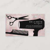 ヘアスタイリストツール |ピンク《写真》ぼけ味 予約カード (正面)