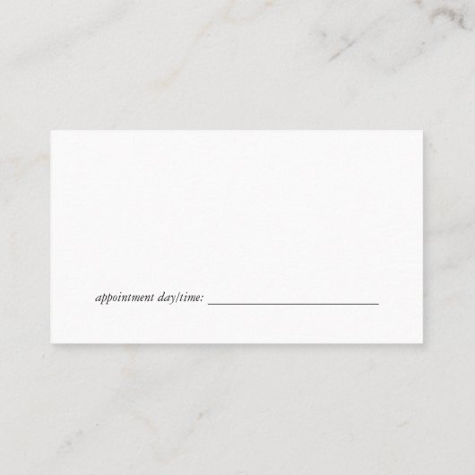 ヘアスタイリストツール | 木の尖塔 予約カード (裏面)