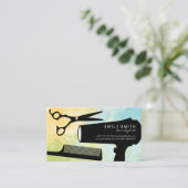 ヘアスタイリストツール | 水色芸術的 予約カード (スタンド正面)