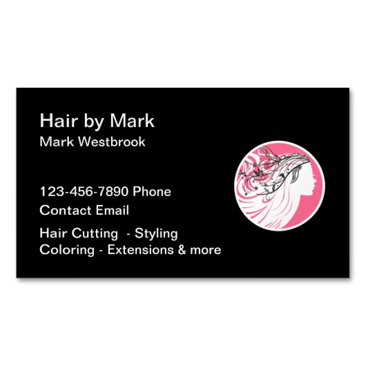 ヘアスタイリストトレンディーシンプル磁気名刺 マグネット名刺 (正面)