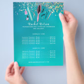 ヘアスタイリストネイルサロンサービススパークルビジネス チラシ (手)