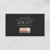 ヘアスタイリストバラ金ゴールドシークイン顧客ロイヤリティ 紹介カード (正面)