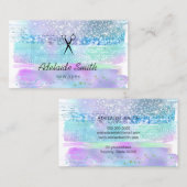 ヘアスタイリストパステルカラーのブラシストローク 名刺 (正面/裏面)