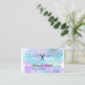 ヘアスタイリストパステルカラーのブラシストローク 名刺 (スタンド正面)