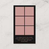 ヘアスタイリストピンク&ブラックロゴ&QR – ありがとう ロイヤリティカード (裏面)