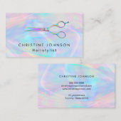 ヘアスタイリストフェイクホログラフィック効果 名刺 (正面/裏面)