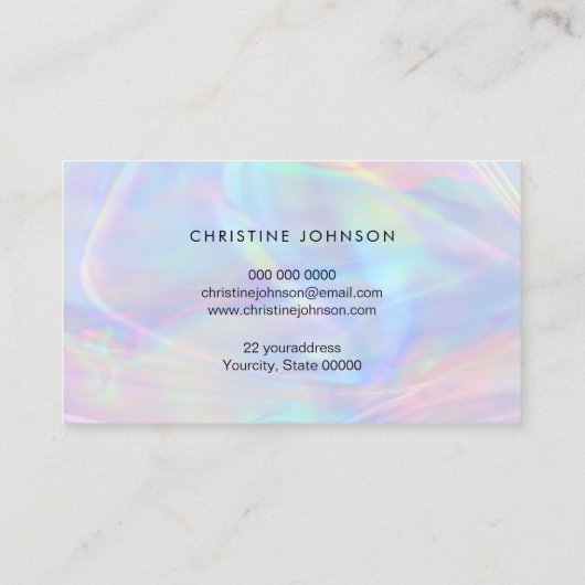 ヘアスタイリストフェイクホログラフィック効果 名刺 (裏面)