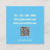 ヘアスタイリストプロフェッショナルヘアドレスサロンセージブルー スクエア名刺 (裏面)