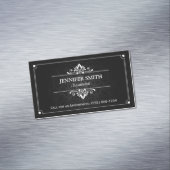 ヘアスタイリストヘアサロン – ダマスクのヴィンテージシャドウ マグネット名刺 (インサイチュ)