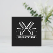 ヘアスタイリストヘアドライザーヘアサロンスタイリスト理容師 招待状 (スタンド正面)