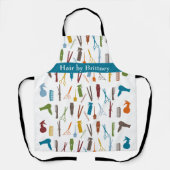 ヘアスタイリストヘアドレッサーサロン パーソナライズされた エプロン (正面)