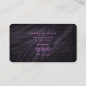 ヘアスタイリストヘア美しいサロンネオンラベンダー 名刺 (裏面)