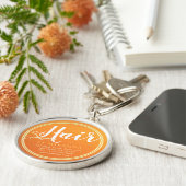 ヘアスタイリストメイクアップサロンシックなオレンジ金ゴールドはさみ キーホルダー (側面)