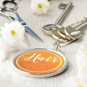 ヘアスタイリストメイクアップサロンシックなオレンジ金ゴールドはさみ キーホルダー