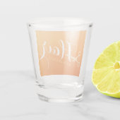 ヘアスタイリストメイクアップサロンシックなオレンジ金ゴールドはさみ ショットグラス (裏面)