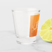 ヘアスタイリストメイクアップサロンシックなオレンジ金ゴールドはさみ ショットグラス (左)