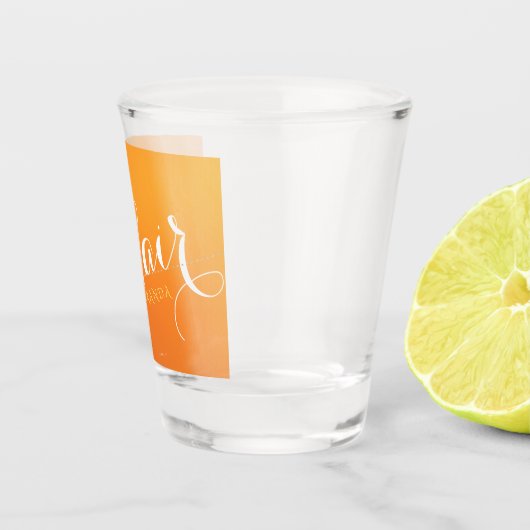 ヘアスタイリストメイクアップサロンシックなオレンジ金ゴールドはさみ ショットグラス (右)