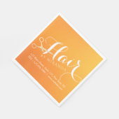 ヘアスタイリストメイクアップサロンシックなオレンジ金ゴールドはさみ スタンダードランチョンナプキン (角)