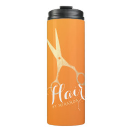 ヘアスタイリストメイクアップサロンシックなオレンジ金ゴールドはさみ タンブラー