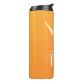 ヘアスタイリストメイクアップサロンシックなオレンジ金ゴールドはさみ タンブラー (回転左)