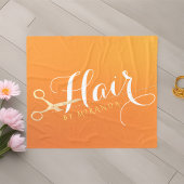 ヘアスタイリストメイクアップサロンシックなオレンジ金ゴールドはさみ フリースブランケット