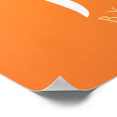 ヘアスタイリストメイクアップサロンシックなオレンジ金ゴールドはさみ ポスター (角)