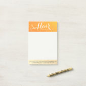 ヘアスタイリストメイクアップサロンシックなオレンジ金ゴールドはさみ ポストイット (デスク上)