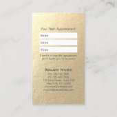 ヘアスタイリストメイクアップサロンシックなオレンジ金ゴールドはさみ 予約カード (裏面)