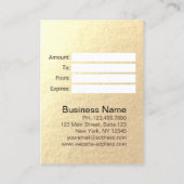 ヘアスタイリストメイクアップサロンシックなオレンジ金ゴールドはさみ 割引カード (裏面)