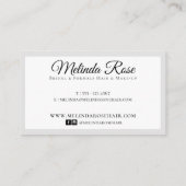 ヘアスタイリストメイクアーティストグレーフローラエレガント 名刺 (裏面)