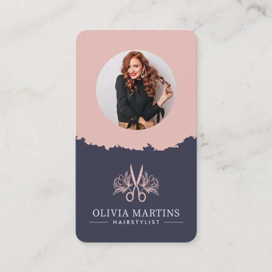 ヘアスタイリストモダンの写真のロゴ 名刺 (正面)
