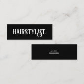 ヘアスタイリストモダンプロフェッショナルミニマルシンプルリスト スキニー名刺 (正面/裏面)