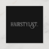ヘアスタイリストモダンプロフェッショナルミニマルシンプルリスト スクエア名刺 (正面)