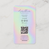 ヘアスタイリストモダン美容師ホログラフィック 名刺 (裏面)