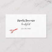 ヘアスタイリストレース瑪瑙ストーンレッドハサミ 名刺 (裏面)