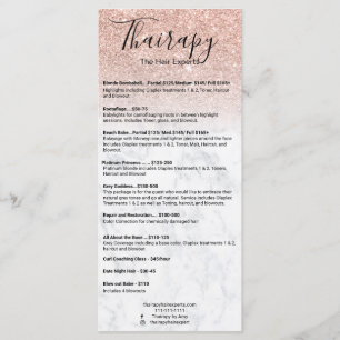 ヘアスタイリスト価格表バラ金ゴールドグリッター大理石 メニュー