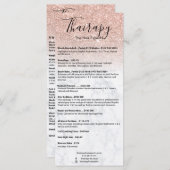 ヘアスタイリスト価格表バラ金ゴールドグリッター大理石 メニュー (正面/裏面)