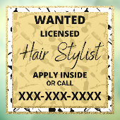 ヘアスタイリスト募集！ゴールドグリッターサロン ウィンドウサイン (シート3)