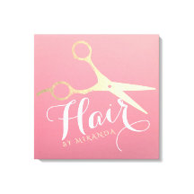 ヘアスタイリスト化粧サロンモダンピンク金ゴールド鋏