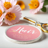 ヘアスタイリスト化粧サロンモダンピンク金ゴールド鋏 キーホルダー