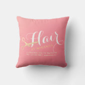 ヘアスタイリスト化粧サロンモダンピンク金ゴールド鋏 クッション (裏面)