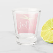 ヘアスタイリスト化粧サロンモダンピンク金ゴールド鋏 ショットグラス (裏面)