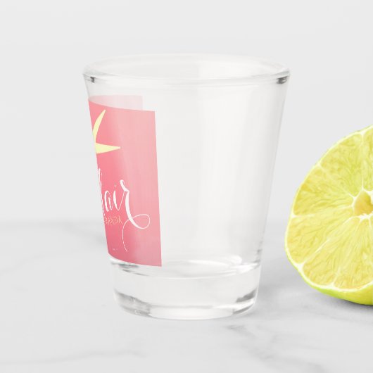 ヘアスタイリスト化粧サロンモダンピンク金ゴールド鋏 ショットグラス (右)