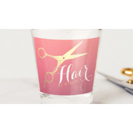 ヘアスタイリスト化粧サロンモダンピンク金ゴールド鋏 ショットグラス