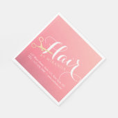 ヘアスタイリスト化粧サロンモダンピンク金ゴールド鋏 スタンダードランチョンナプキン (角)