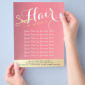 ヘアスタイリスト化粧サロンモダンピンク金ゴールド鋏 チラシ (手)
