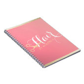 ヘアスタイリスト化粧サロンモダンピンク金ゴールド鋏 ノートブック (右側)
