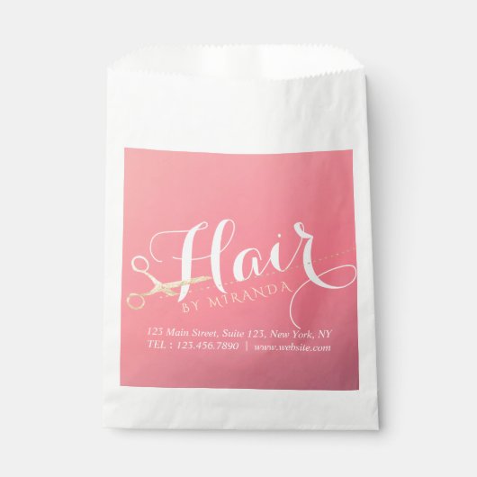 ヘアスタイリスト化粧サロンモダンピンク金ゴールド鋏 フェイバーバッグ (正面)